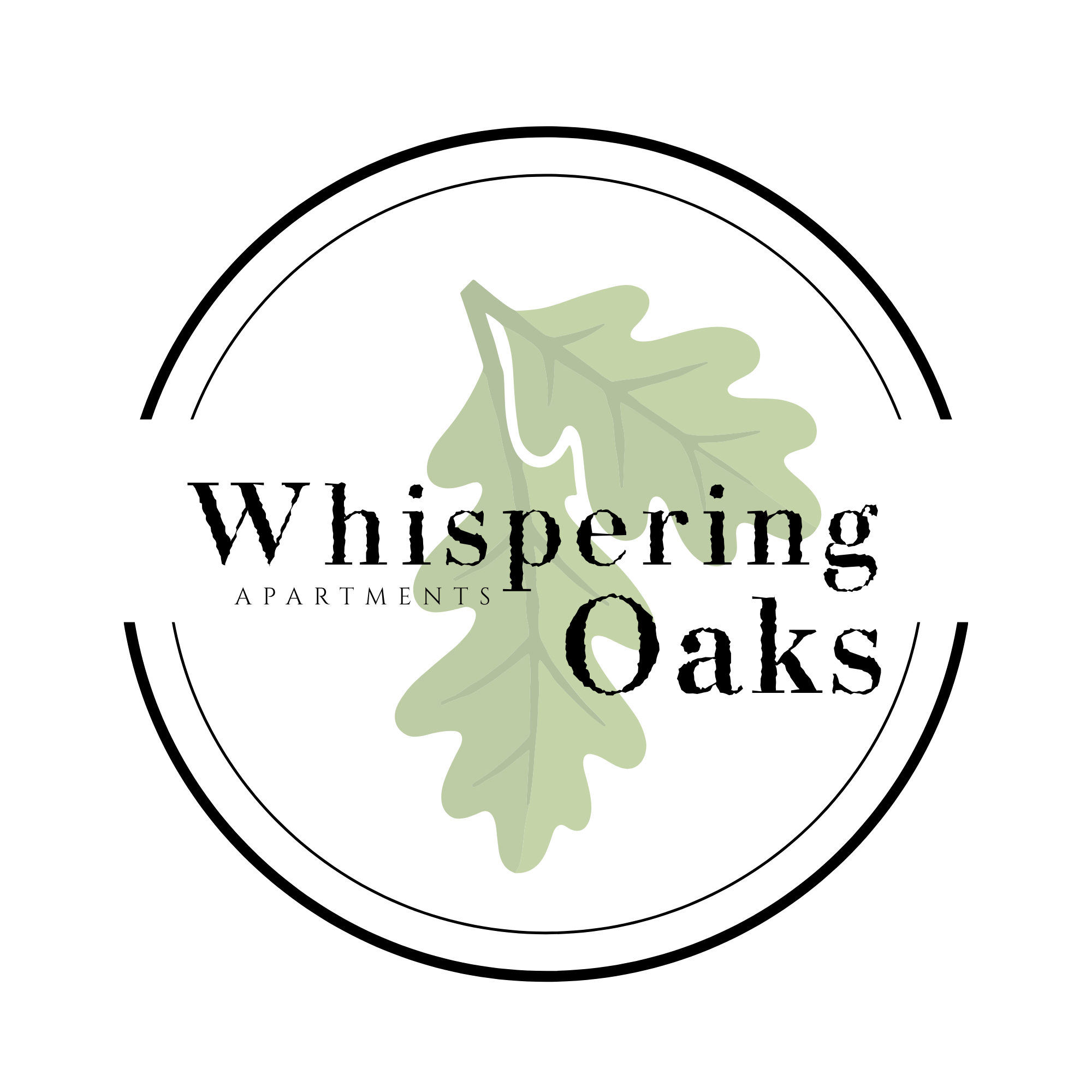 Whispering Oaks Apartments with a oak leaves